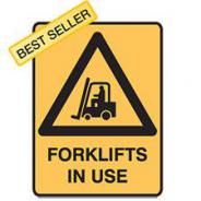 SIGN FORKLIFTS IN USE 450mm x 300mm POLY  833887