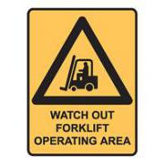 BRADY SIGN FORKLIFT OPERATING AREA  832442