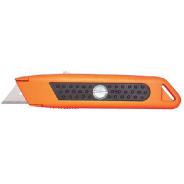 Knife Self Retract Blade R-Grip Orange C/W Thumb Lock 114-2RS