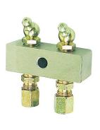 Alemlube Header Block 2 Outlet C/W 6mm Fittings And Grease Nipples 6132