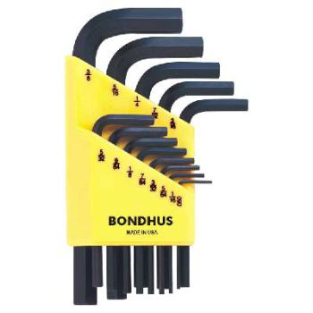 Bondhus Hex Key Set 13 Hex L-Wr Short .050-3/8