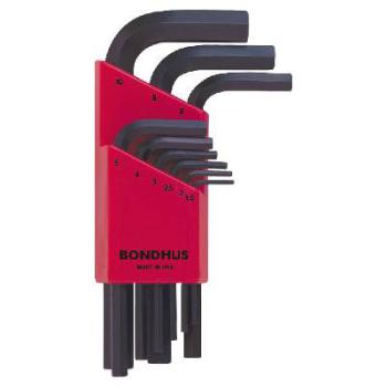 Bondhus Hex Key Set 9 Hex L-Wr Short 1.5-10mm BD12299