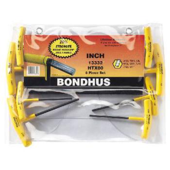 Bondhus Hex Key Set 8 Hex T-Hdl Grad 3/32-1/4