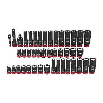 Milwaukee Impact Socket Set 3/8 Sae & Metric Deep 6 Point 43 Piece 49667009