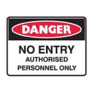 Brady Sign Danger No Entry 300 x 225 Poly 840252