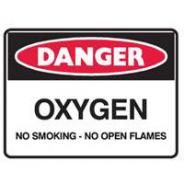 SIGN DANGER OXYGEN  METAL REFLECTIVE 600mm x 450mm  847590