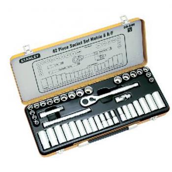 Socket Set Stanley 3/8D Met/Af 42 pc 89-508