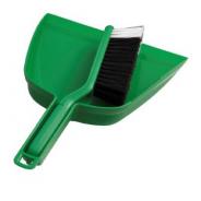 OATES DUSTPAN & BANNISTER BRUSH SET GREEN  B-10207-G