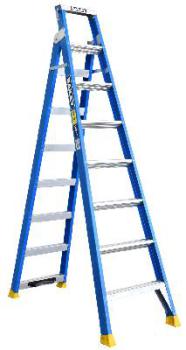 Bailey Dual Purpose Step Ladder Fibreglass Dp8 With Tree Pole Support 150kg Ind FS13670