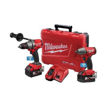 Milwaukee Combo Kit Hammer Drill/Impactwrench M18 Fuel One Key 2pc M18ONEPP2B3502C
