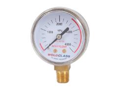 Regulator Gauge Acetylene High / Bottle Pressure 0-4,000Kpa Weldclass P4-HPACG