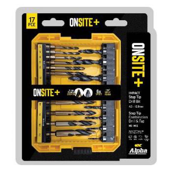Alpha Impact Step Tip Drill Bit & Step Tip Combination Drill & Tap Set - 17 Piece Metric Onsite Sm17