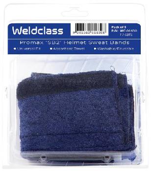 Sweatband Promax Sb2 Towelling With Hook & Loop (Universal Suits Most Helmets) Pk5 Weldclass Wc-0
