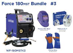Welder Mig/Stick/Tig Weldclass Force 180MST Bundle With Gasless Wire, Helmet, Gloves WF-180MSTK3