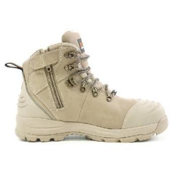 Bison Boot Xt Ankle Lace Up With Zip Stone Aus/9
