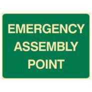 SIGN EMERGENCY ASSEMBLY POINT 450MMX600MM METAL  832491