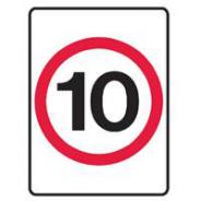 Sign Speed Limit 10Km 450 x 600 Metal 833969