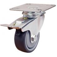 Castor Plate Swivel Rubber Braked 50 x 18 S2710