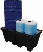 Two Drum Spill Bund Polyethylene Removable Grate DB2g