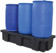 Three Drum Spill Bund Polyethylene Removable Grate DB3g