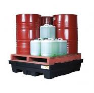 Four Drum Spill Bund Polyethylene Removable Grate DB4g