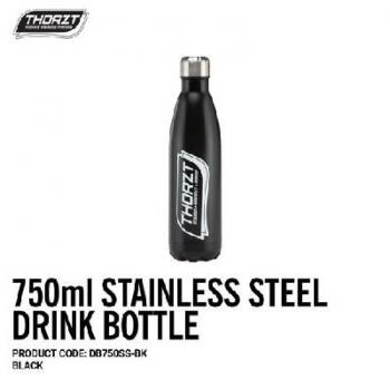 THORZT DRINK BOTTLE STAINLESS STEEL BLACK 750ML  DB7500SS-BK