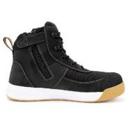 BISON DUNE SAFETY SHOE LACE UP / ZIP HIGH TOP BLACK  AUS/10