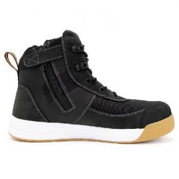 BISON DUNE SAFETY SHOE LACE UP / ZIP HIGH TOP BLACK  AUS/8