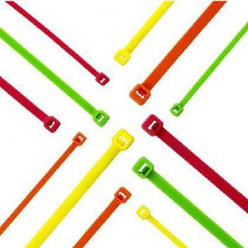 CABLE TIE FLUORO YELLOW 188X4.8X1.3MM PKT-100