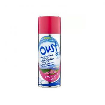 AIR FRESHENER DISINFECTANT SURFACE SPRAY 325GM OUST 3 IN 1 GARDEN FRESH SCENT 618852