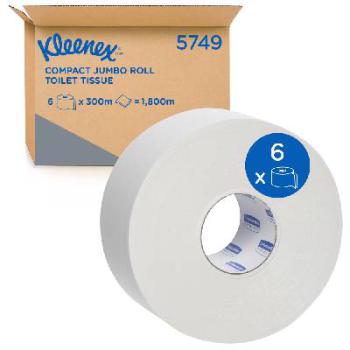 Kleenex 5749 Toilet Paper Jumbo Roll 2 Ply 300Mtr 6 Roll