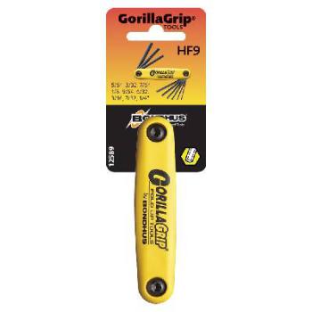 Bondhus Hex Key Set 9 Hex Gorillagrip Fold Up 5/64-1/4