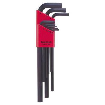 Bondhus Hex Key Set 9 Hex L-Wr Long 1.5-10mm BD12199