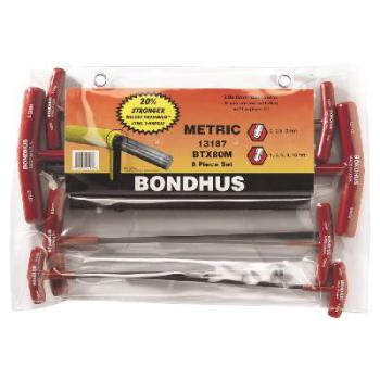 Bondhus Hex Key Set 8 Ball/Hex T-Handle 2-10mm Pouch BD13187
