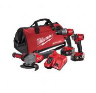 MILWAUKEE COMBO KIT 3PC 18V 5.0AH GRINDER/DRILL/WRENCH  M18FPP3M2-502B