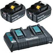 Makita 18V 2 x 5.0Ah Batteries & Dual Port Charger Kit - 198928-5