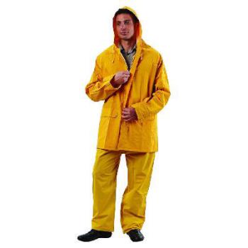 Rain Coat PVC Yellow 3/4 W/Hd Small