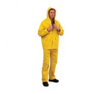 Rain Coat PVC Yellow 3/4 W/Hd Large - RJL