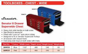CHEST TOOL SUPERWIDE SENATOR 8DR RED