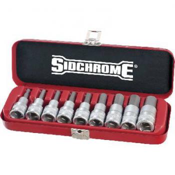 SOCKET SET SIDCHROME 1/2D INHEX A/F 9PCS   SCMT14465