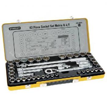 Socket Set Stanley 1/2Dr Met/Af 43pc 89-509