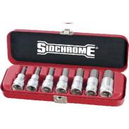 SOCKET SET SIDCHROME 1/2D INHEX METRIC 7PC  SCMT14274