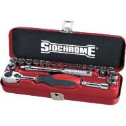 Socket Set Sidchrome 1/4Dr 23pc Met/Af SCMT12110