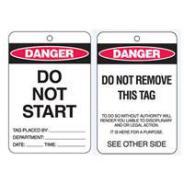Brady Tag Danger Do Not Start Pkt/100 842358
