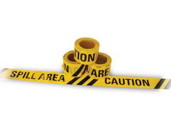 Global Tape Safety Caution Spill Area Yel/Blk 75mmx1