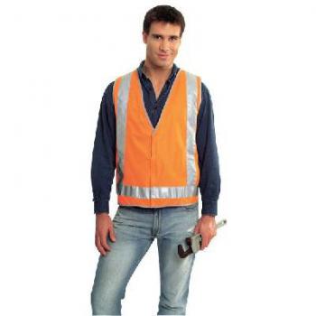 VEST SAFETY REFLECTIVE SILVER/ORANGE  MEDIUM   VDNO-M