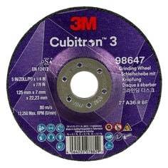 Disc Grind Cubitron 3 9 Depressed Center Grinding Wheel 8647 36g T27 125 mm x 7 mm x 22.23 mm