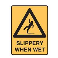 SIGN SLIPPERY WHEN WET 300X450 METAL 832124
