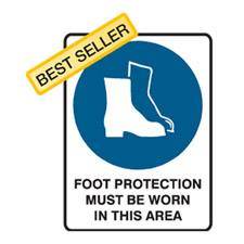 SIGN FOOT PROTECTION MBW 450mm x 600mm POLY 835037