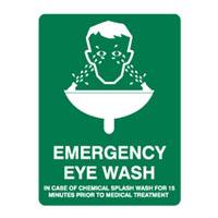 SIGN EMERGENCY EYEWASH 300X455 POLY 835322